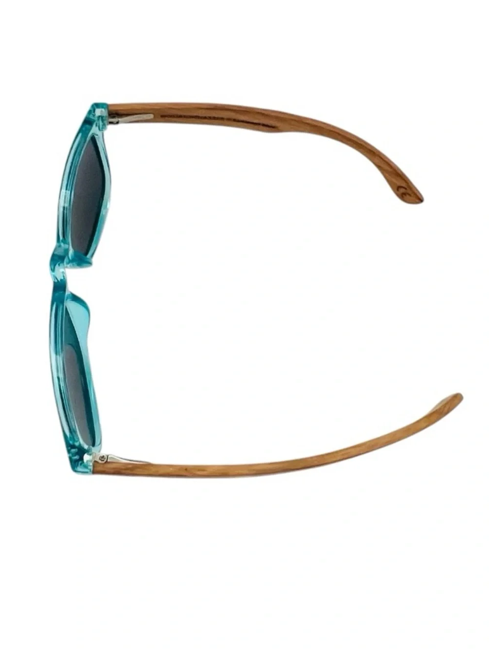 Woodasunglasses Turquoise Frame Sunglasses with Wood-Effect Temples